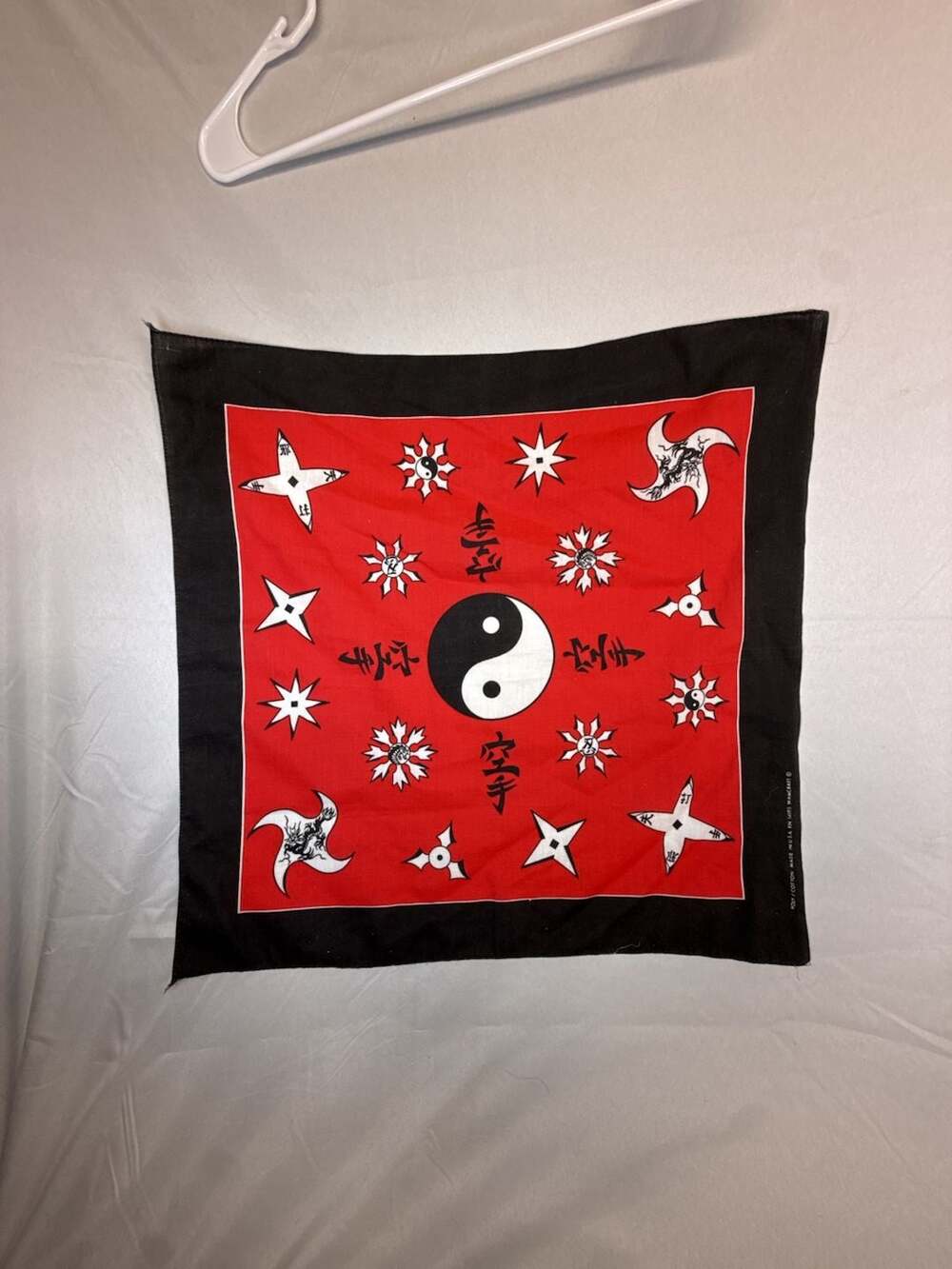 Wamcraft Vintage Yin Yang And Ninja Star Bandana Red Black